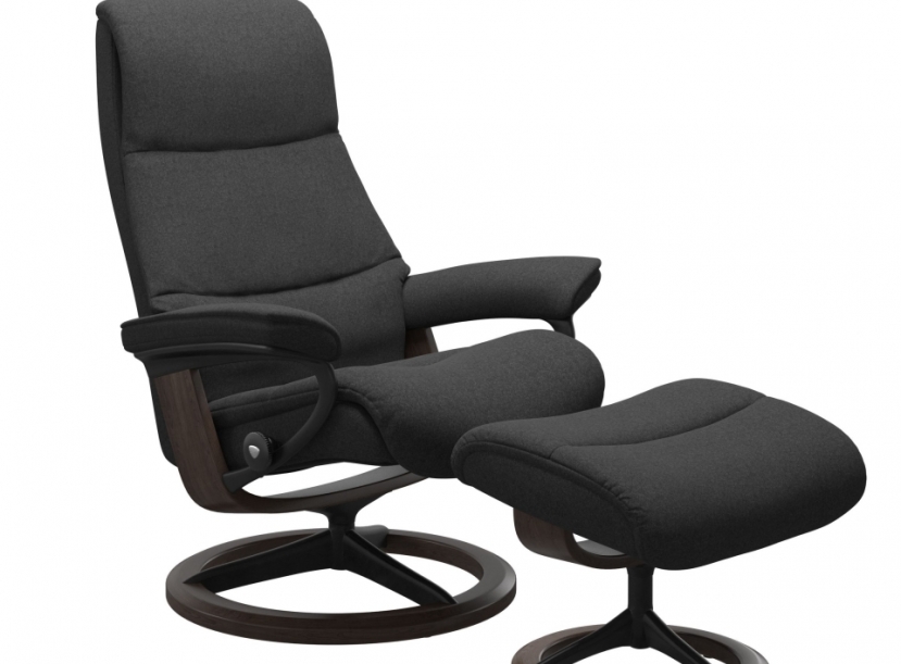 Кресло-реклайнер с пуфом  Stressless View(M) Signature