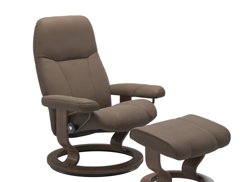 Кресло-реклайнер  с пуфом STRESSLESS CONSUL(M) CLASSIC BASE