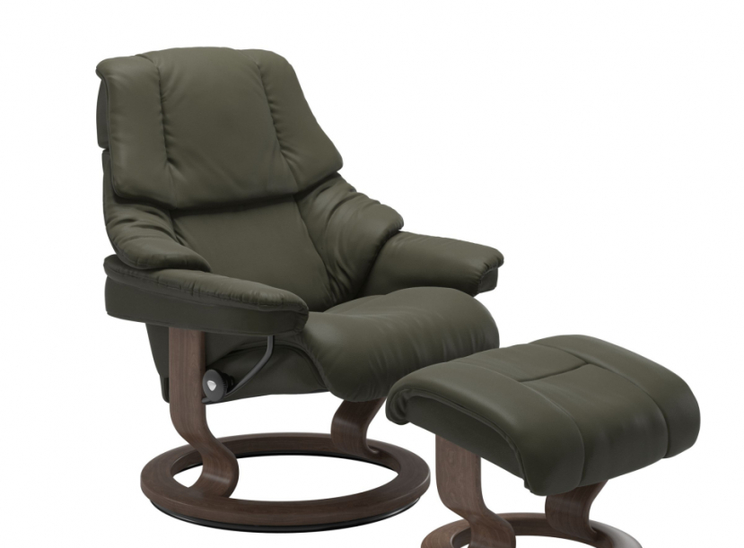 Кресло-реклайнер с пуфом Stressless Reno (M) Classic
