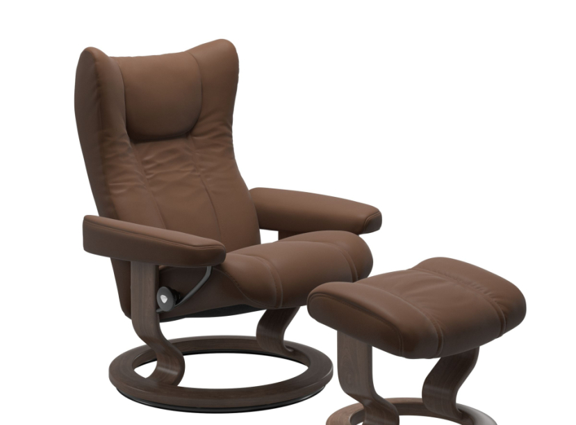 Кресло-реклайнер с пуфом  STRESSLESS WING (M) Classiс