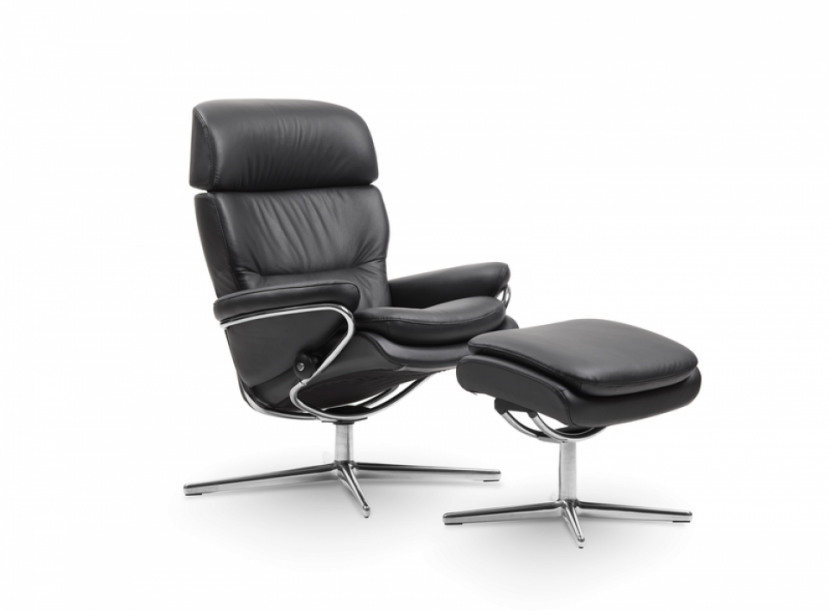 Кресло-реклайнер с пуфом STRESSLESS Rome With Headrest