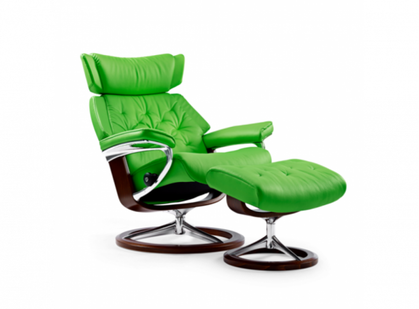 Кресло-реклайнер с пуфом Stressless Skyline(M) Signature