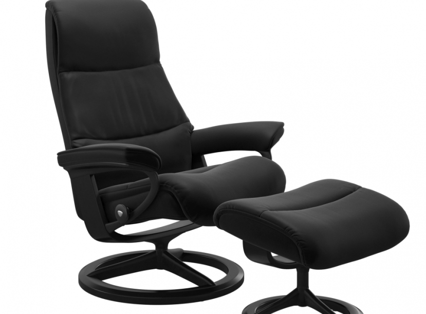 Кресло-реклайнер с пуфом  Stressless View(M) Signature