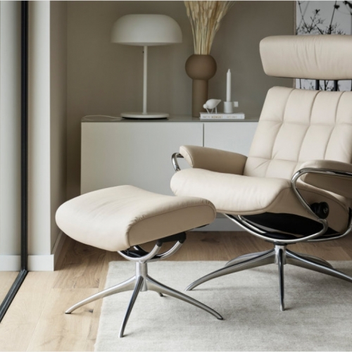 Кресло-реклайнер с пуфом  Stressless® London Adjustable Headrest